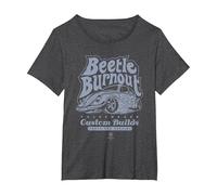 Constructions personnalisées pour Volkswagen Beetle Burnout T-Shirt, Femme Grandes Tailles, Chiné Foncé, 6X