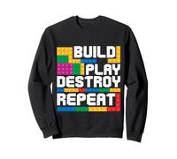 Construire et Jouer Détruire Repeat Block Brick Master Builder Sweatshirt