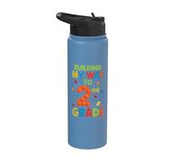 Construire mon chemin vers le 100e jour d'école de 2e année Brick Stainless Steel Insulated Water Bottle