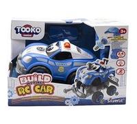 SILVERLIT TOOKO - Construis ma Voiture de Police RC- Voiture de Police radiocommandée à Construire (+22 pièces) et à Piloter - Dès 3 Ans