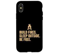 Construisez des Feux dormez Dehors Soyez Libre en Plein air Randonnée Camping Coque pour iPhone X/XS