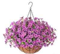 Construisez une belle pièce florale avec des fleurs en soie violette et des accessoires comme une boule en mousse et une doublure en noix de coco (rouge)