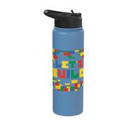 Construisons Brick Master Builder Building Brick Builder Stainless Steel Insulated Water Bottle