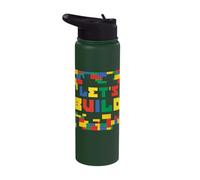 Construisons Brick Master Builder Building Brick Builder Stainless Steel Insulated Water Bottle