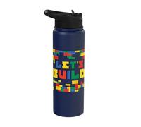 Construisons Brick Master Builder Building Brick Builder Stainless Steel Insulated Water Bottle