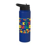 Construisons Brick Master Builder Building Brick Builder Stainless Steel Insulated Water Bottle