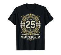 Construit il y a 25 Ans, Cadeaux Amusants pour Le 25e Anniversaire pour Hommes et Femmes T-Shirt Graphique avec Valeur, Homme, Noir, M