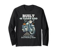 Construit il y a 48 Ans, 48e Anniversaire de la Marque Vintage Motorcycle Biker Manche Longue
