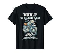 Construit il y a 48 Ans, 48e Anniversaire de la Marque Vintage Motorcycle Biker T-Shirt