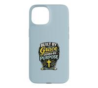 Construit par Grace Guided by Purpose Christian Faith Design Coque pour iPhone 15