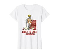 Construit pour Durer. Évidemment Brique de Construction Amusante pour Halloween T-Shirt Graphique avec Valeur, Femme, Blanc, S