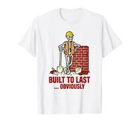 Construit pour Durer. Évidemment Brique de Construction Amusante pour Halloween T-Shirt Graphique avec Valeur, Homme, Blanc, XL