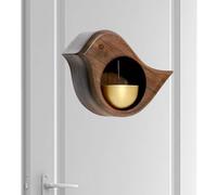 Consultant En Bois Magnétique - Consatrice En Bois En Forme D'oiseau, Accents En Laiton, Carillon Magnétique De 7,5 Cm Avec Un Son Élégant, Alerte De Maison | Décor De Jardin, Alerte D'entrée