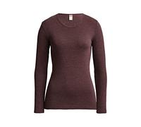 Conta T-shirt thermique à manches longues en coton naturel Sous-vêtements chauds pour femme Col rond Vêtements pour femme Couleur marine mélangé Tailles 36/XS - 50/4XL, Bourgogne mélangé, 40