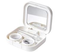 Contact Lens Case, Portable Square Storage Box With Mirror For Travel | Compact Lens Holder Keeps Contacts Organized With Convenient Mirror Access For Home Office Gym Reading Fitness Camping
