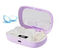 Contact Lens Cleaner - 125G Ultrasonic 5-Level Timer Machine, Soft Lens Washer With Mirror, Rechargeable USB Power Portable Daily Cleaner | Electric Care Device For Adults Teens Women Home Office Scho