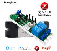 Contact sec Tuya commutateur intelligent Zigbee 1 2 4 canaux Zigbee Din Rail relais carte Module deux canaux RF 433 relais 12V 24V 230V