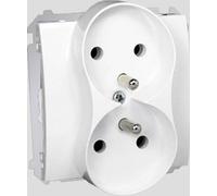 Contact-Simon Basic Module double prise 16A IP20 blanc - BMGZ2M.01/11