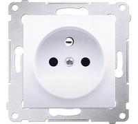 Contact-Simon Prise individuelle SIMON54 z/u 16A IP20 avec couvercle de rail blanc - DGZ1Z.01/11