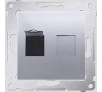 Contact-Simon SIMON54 Prise pour ordinateur individuel RJ45 Cat.6 avec cache, argent - D61.01 / 43