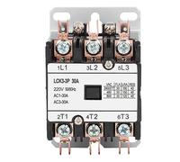 Contacteur AC 3 pôles 30 A pour climatiseur et CVC, boîtier en PP durable haute température avec contacts en alliage d'argent, démarreur de moteur et contrôle de puissance (220V)