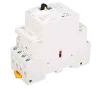 Contacteur AC 4P 25A 220V, Bobine 12V DC, Contacteur Domestique 50Hz, Contrôle de Circuit Universel, Montage sur Rail DIN avec Interrupteur de Commande Manuel (4NON)