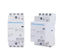 Contacteur AC Domestique CT1 CT1-25 16A 20A 25A 4P 220V 50 ou 60Hz sur Rail Din(20A 3NO 1NC)