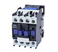 Contacteur CA 12 A triphasé 3 pôles NO, tension de bobine 380 V, 220, 110, 36, 24, 50/60 Hz, montage sur rail DIN, 3P + 1NO, CJX2-1210 CJX2-1201(24v Cjx2-1201 1nc)