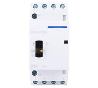 Contacteur ca Domestique 4p 25a 230v avec Interrupteur de Commande Manuel, contacteur modulaire monté sur Rail Din 4no pour Le contrôle électrique Domestique (4NO)
