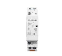 Contacteur modulaire domestique à courant alternatif TOCT1 2P 16A 20A 25A 220V/230V 50/60Hz pour rail DIN 2NO ou 1NO 1NC(16A,2NC)