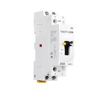 Contacteur modulaire domestique TOCT1 2P 25A 220V/230V 50/60Hz, Rail Din, AC avec interrupteur de commande manuel 2NO(2NO)
