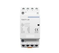 Contacteur modulaire domestique TOCT1 4P 25A 110V COIL 50/60HZ Rail DIN Contacteurs 4NO ou 2NO 2NC(220V,4NO)
