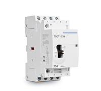 Contacteur modulaire domestique TOCT1 4P 25A 220V/230V 50/60Hz, Rail Din, AC avec interrupteur de commande manuel 2NC ou 4NC(2NO 2NC)