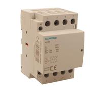 Contacteur modulaire triphasé 4P 4NO, 63A 380V AC, 3 modules DIN, certifié IEC61095 IEC60947-4-1, IP20, série HC-463 Professionnel