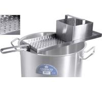 Contacto Gastronomie Rabot à spätzle pour spätzle longs avec support de casserole Acier inoxydable 18/10 pour casseroles de Ø36 - 45 cm, presse à spätzle avec zone de repos