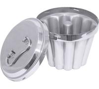 Contacto Moule à pudding en inox 18/10 avec tube intérieur Ø 18 cm 2000 ml avec couvercle, poli, qualité Gastro, moule pour bain-marie & desserts