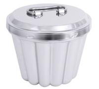 Contacto Moule à pudding en inox 18/10 sans tube intérieur Ø 18 cm 2400 ml avec couvercle, poli, qualité Gastro, moule pour bain-marie & desserts