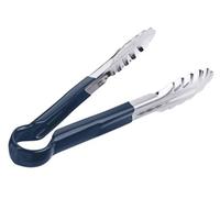 Contacto Pince HACCP en acier inoxydable, 30 cm, pince de cuisine, manche recouvert de vinyle coloré, qualité lourde, bleu