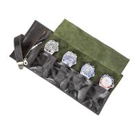 CONTACTS - Étui de voyage en cuir véritable pour montres, organisateur portable avec 6 emplacements, sac à bandoulière pour rangement de montres pour homme, étui de voyage vintage (Brun foncé - 4