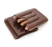 CONTACT'S FAMILY Étui à cigares en cuir pouvant contenir 4 tubes, cave à cigares de voyage pour homme (café)