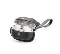 CONTACT'S FAMILY étui de Protection pour Sony WF-1000xm4, étui Portable en Cuir véritable Compatible avec Sony WF-1000xm4 avec dragonne détachable(Noir)