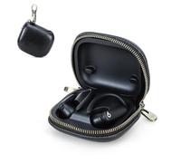 CONTACT'S FAMILY Étui pour Beats Powerbeats Pro2, étui en cuir pour écouteurs sans fil compatible avec Beats Powerbeats Pro 2 (2025) avec crochet à clé (noir)