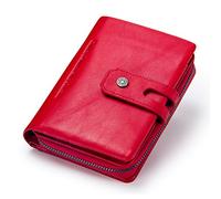 Contacts Les Femmes en Cuir véritable Carte d'identité Porte-Monnaie Embrayage Sac à Main à glissière Portefeuille (Rouge) …