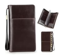 Contacts Lot de 4 portefeuilles de voyage en cuir pour passeport familial - Portefeuille de voyage pour homme - Fermeture éclair - Organisateur de carte de téléphone avec blocage RFID (noir), noir,