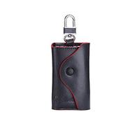 Contacts Porte-clé de Voiture en Cuir véritable pour Homme avec Porte-clés, Noir, Taille Unique