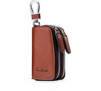 Contacts Porte-clés en Cuir véritable Double Voiture Monnaie (Marron)