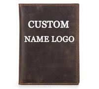 CONTACTS Portefeuille Airtag en cuir pleine fleur avec blocage RFID pour passeport de voyage pour 2 passeports, 2 emplacements pour cartes, 1 emplacement pour espèces, café, none-Badge,Custom, Rétro