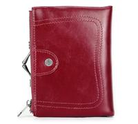 Contact's Portefeuille en cuir pour femme avec fermeture éclair, Rouge, Chic