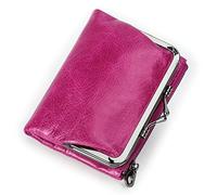 CONTACTS Portefeuille RFID pour Femme avec Fermeture à Baiser, Cuir Porte-Monnaie Compact à Deux Volets avec Poche zippée, Porte-Cartes de crédit, Petite Pochette avec fenêtre