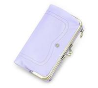 CONTACTS Portefeuille vintage en cuir de chèvre pleine fleur avec blocage RFID et fermeture éclair pour femme (violet)